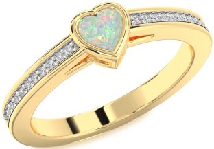 Diamond Amethyst Gold Heart Pave Promise Ring