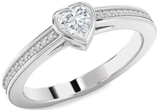 Diamond Platinum Heart Promise Ring