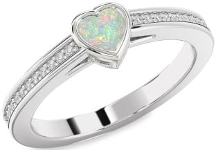 Diamond Amethyst Platinum Heart Pave Promise Ring