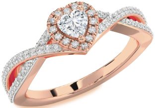 Diamond Rose Gold Heart Promise Ring