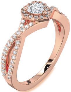 Diamond Rose Gold Heart Pave Promise Ring