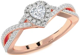 Diamond White Rose Gold Heart Promise Ring