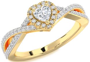 Diamond Gold Heart Promise Ring