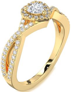 Diamond Gold Heart Pave Promise Ring