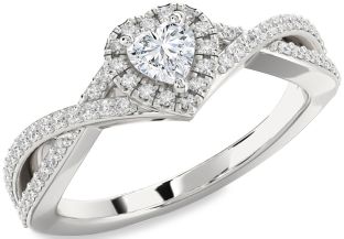 Diamond Platinum Heart Promise Ring