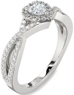 Diamond White Gold Heart Pave Promise Ring