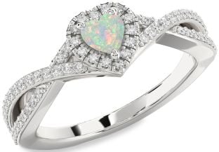 Diamond Amethyst Platinum Heart Pave Promise Ring