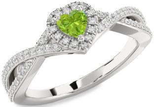 Diamond Amethyst Platinum Heart Pave Promise Ring