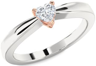 Diamond White Rose Gold Heart Promise Ring