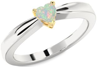 Amethyst Platinum & Yellow Gold Heart Promise Ring