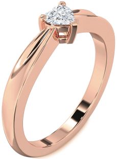 Diamond Rose Gold Heart Promise Ring