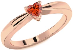 Amethyst Rose Gold Heart Promise Ring