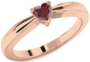 Amethyst Rose Gold Heart Promise Ring