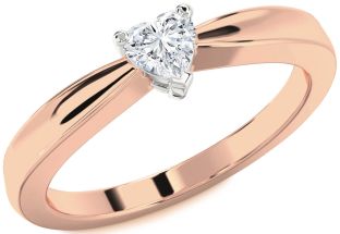 Diamond White Rose Gold Heart Promise Ring