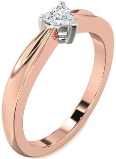 Diamond White Rose Gold Heart Promise Ring