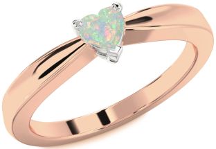 Amethyst Platinum & Rose Gold Heart Promise Ring