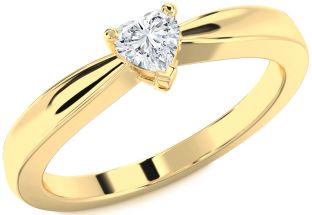 Diamond Gold Heart Promise Ring