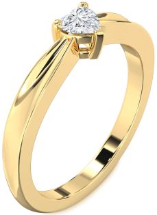 Diamond Gold Heart Promise Ring