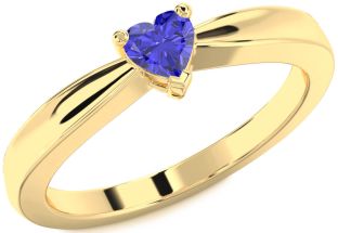 Amethyst Gold Heart Promise Ring