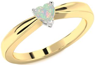 Amethyst Platinum & Yellow Gold Heart Promise Ring