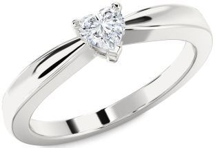 Diamond Platinum Heart Promise Ring