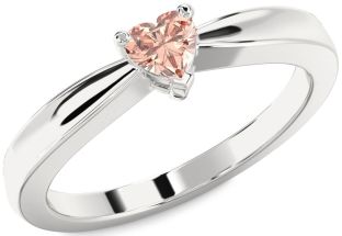 Amethyst Platinum Heart Promise Ring