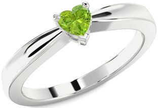 Amethyst Platinum Heart Promise Ring