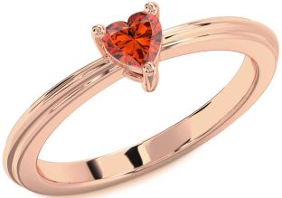 Amethyst Rose Gold Heart Promise Ring