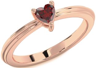 Amethyst Rose Gold Heart Promise Ring