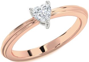 Diamond White Rose Gold Heart Promise Ring