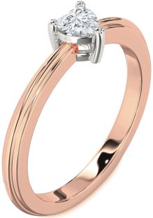 Diamond White Rose Gold Heart Promise Ring