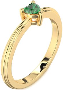 Emerald Gold Heart Promise Ring