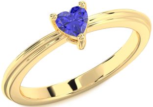Amethyst Gold Heart Promise Ring