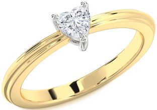 Diamond White Yellow Gold Heart Promise Ring