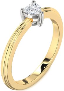 Diamond White Yellow Gold Heart Promise Ring