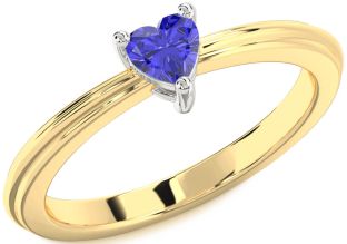 Amethyst Platinum & Yellow Gold Heart Promise Ring