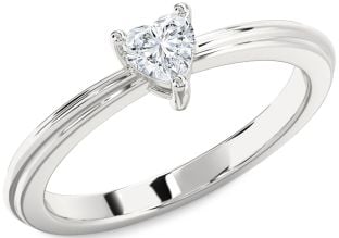 Diamond Platinum Heart Promise Ring