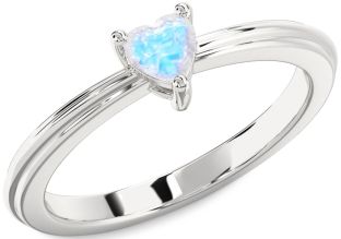 Amethyst Silver Heart Promise Ring