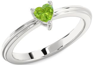 Amethyst Platinum Heart Promise Ring