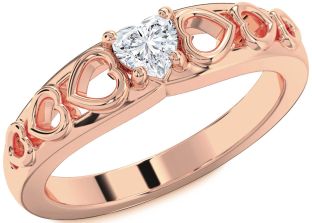 Diamond Rose Gold Heart Promise Ring