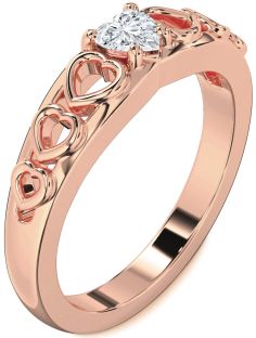 Diamond Rose Gold Heart Promise Ring