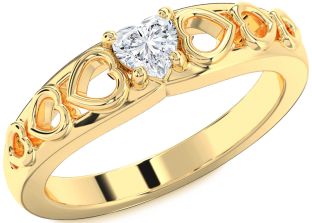 Diamond Gold Heart Promise Ring