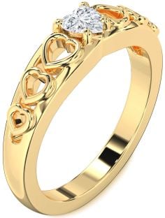 Diamond Gold Heart Promise Ring