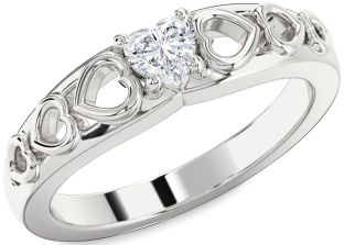 Diamond Platinum Heart Promise Ring