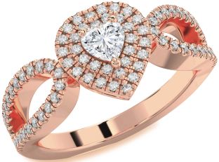 Diamond Rose Gold Heart Promise Ring