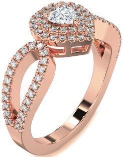 Diamond Rose Gold Heart Pave Promise Ring