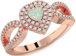 Diamond Amethyst Rose Gold Heart Pave Promise Ring