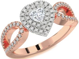 Diamond White Rose Gold Heart Promise Ring