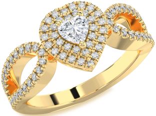 Diamond Gold Heart Promise Ring