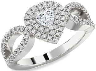 Diamond Platinum Heart Promise Ring